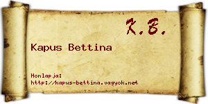 Kapus Bettina névjegykártya